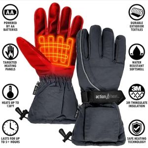 SOLD- NWT AA Battery Heated Snow Gloves